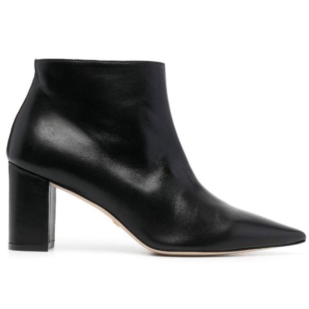 Stuart Weitzman Linsi Zip Bootie in Black Leather Size 9